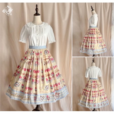 Miss Point Parfait Strawberry Tea Skirt(Reservation/3 Colours/Full Payment Without Shipping)